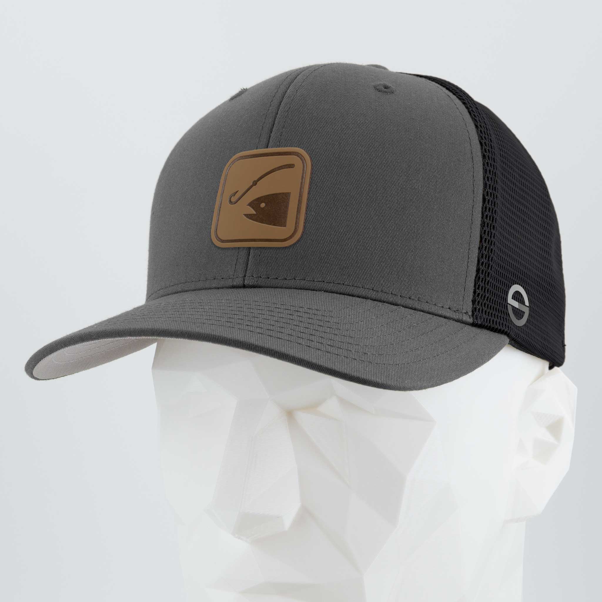 Fishing Trail Sign (Leather) - Flexfit® Mesh Trucker Cap