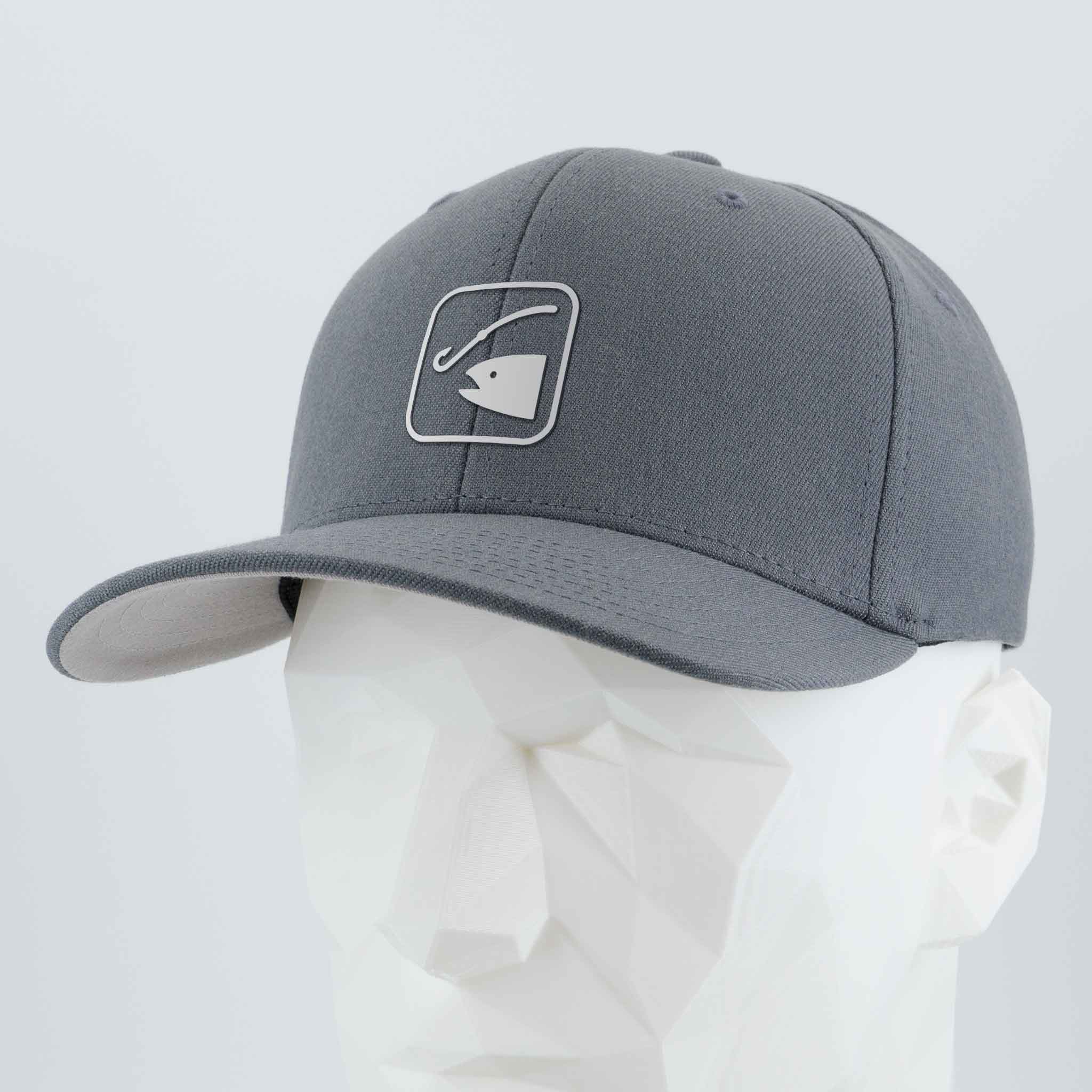 Fishing Trail Sign (Silicone) - Flexfit® Premium Wool Blend Cap Color: Dark Gray - Eternal Glyph LLC