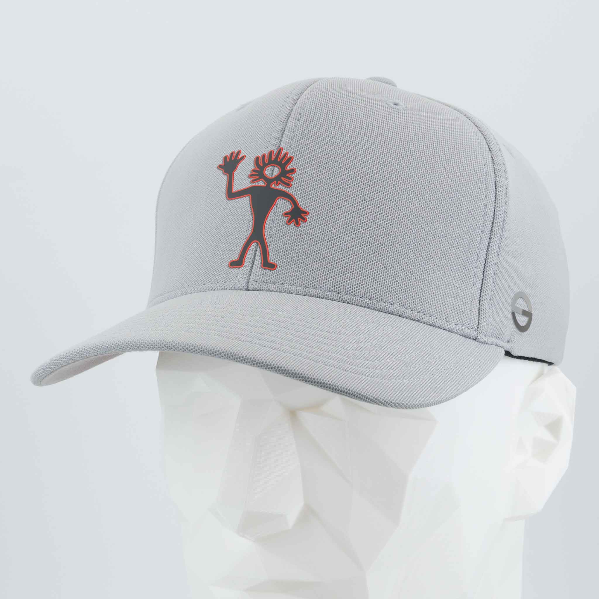 Friendly Man Petroglyph (Silicone) - Flexfit® Cool & Dry Cap Color: Silver - Eternal Glyph LLC