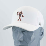 Friendly Man Petroglyph (Silicone) - Flexfit® Cool & Dry Cap Color: White - Eternal Glyph LLC