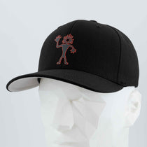 Friendly Man Petroglyph (Silicone) - Flexfit® Premium Wool Blend Cap Color: Black - Eternal Glyph LLC