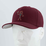 Friendly Man Petroglyph (Silicone) - Flexfit® Premium Wool Blend Cap Color: Maroon - Eternal Glyph LLC