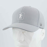 Hiker Trail Sign (Silicone) - Flexfit® Cool & Dry Cap Color: Silver - Eternal Glyph LLC