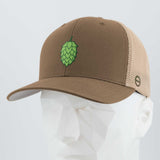 Hop Cone (Silicone) - Flexfit® Mesh Trucker Cap Color: Coyote/Khaki - Eternal Glyph LLC