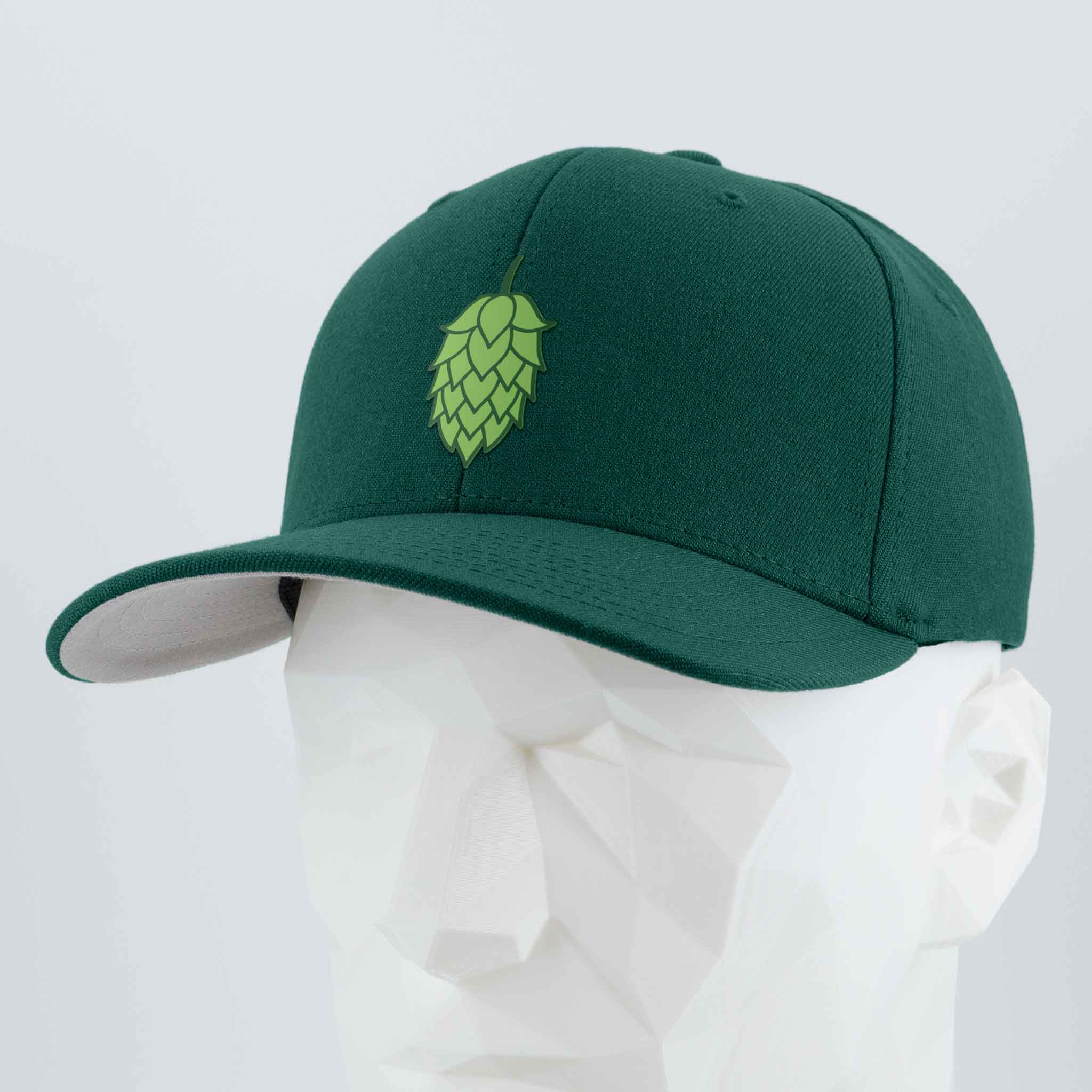 Hop Cone (Silicone) - Flexfit® Premium Wool Blend Cap Color: Spruce - Eternal Glyph LLC