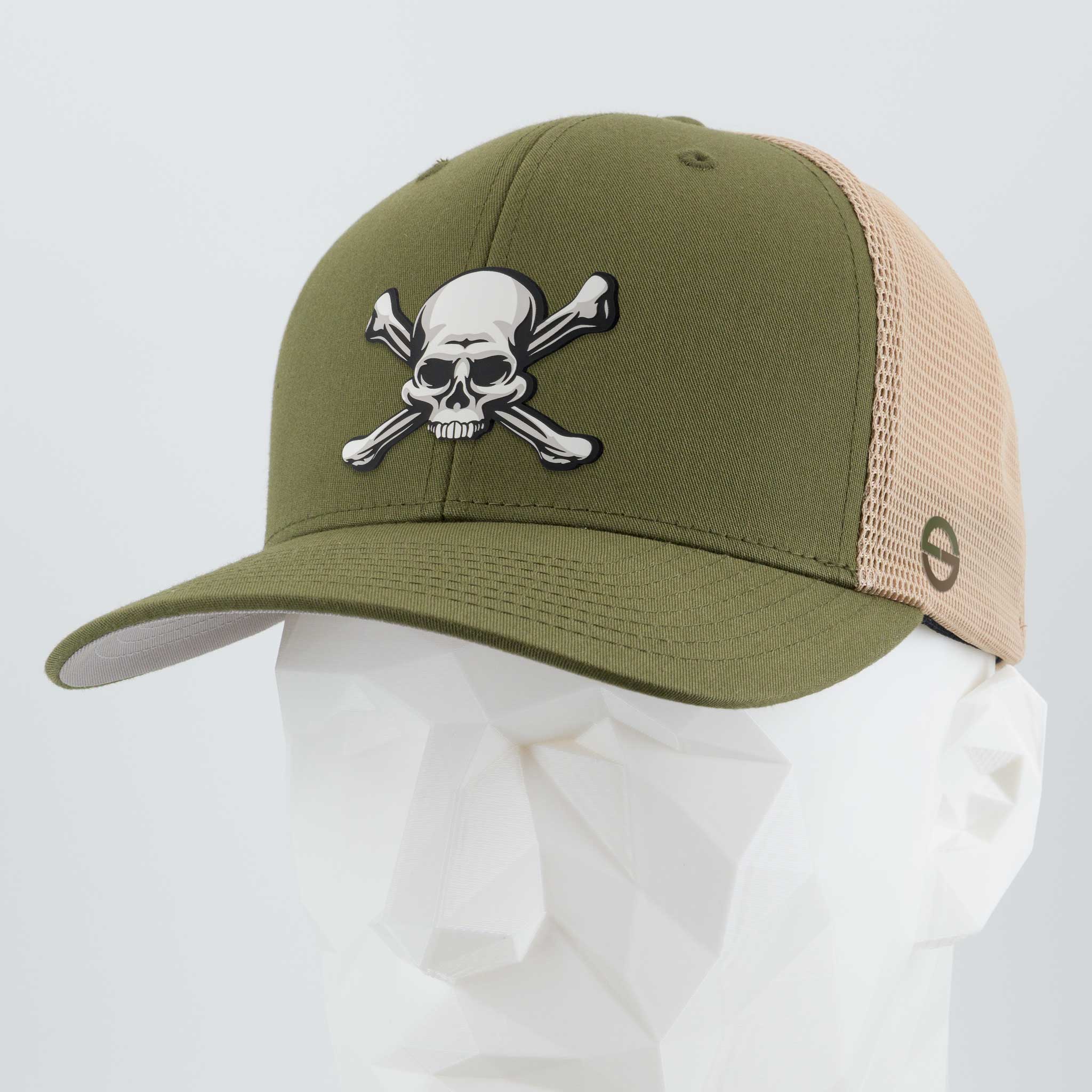 Pirate Skull & Crossbones, Jolly Roger (Double Layer Silicone) - Mesh Trucker Cap