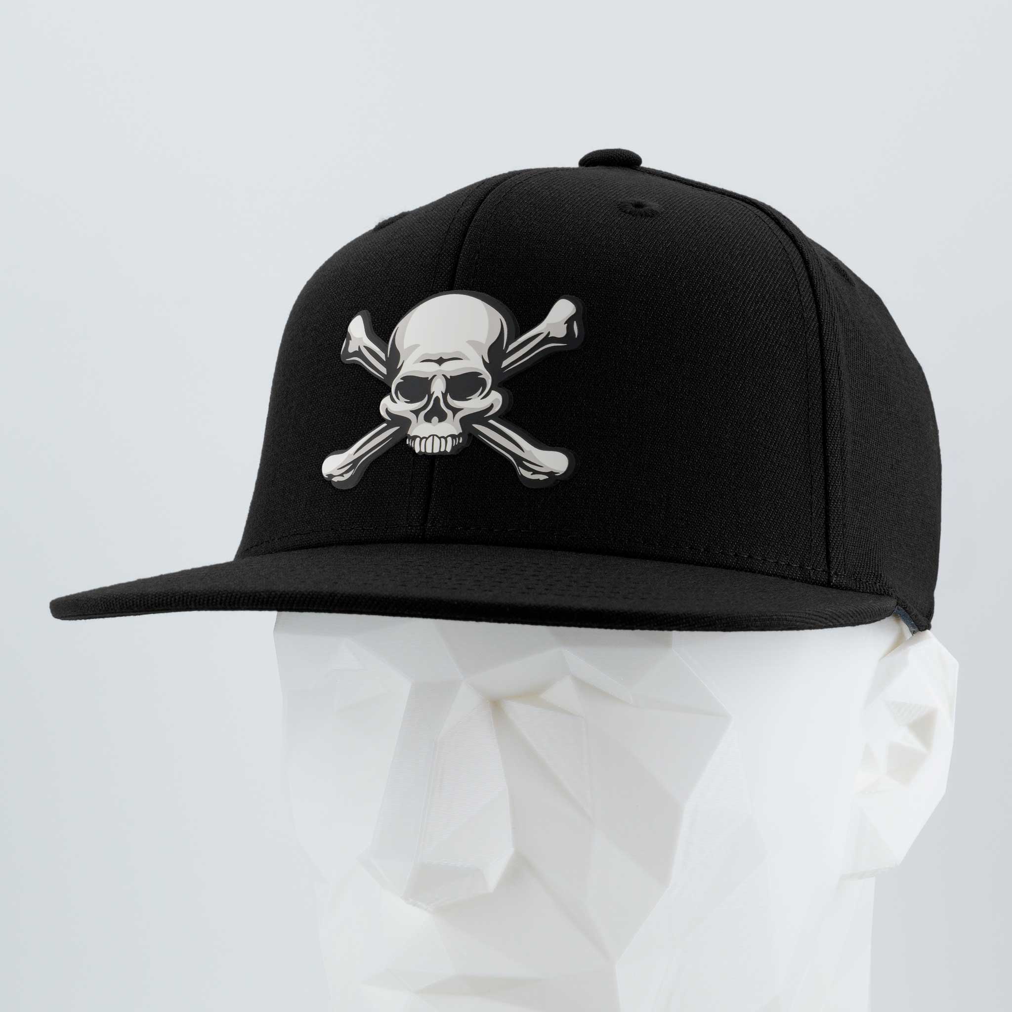 Pirate Skull & Crossbones, Jolly Roger (Double Layer Silicone) - Flexfit® Premium Fitted Cap