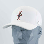 Moab Man Petroglyph (Silicone) - Flexfit® Cool & Dry Cap Color: White - Eternal Glyph LLC