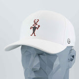 Moab Man Petroglyph (Silicone) - Flexfit® Cool & Dry Cap Color: White - Eternal Glyph LLC