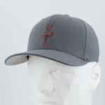 Moab Man Petroglyph (Silicone) - Flexfit® Premium Wool Blend Cap Color: Dark Gray - Eternal Glyph LLC