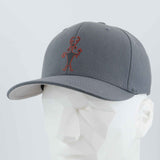 Moab Man Petroglyph (Silicone) - Flexfit® Premium Wool Blend Cap Color: Dark Gray - Eternal Glyph LLC