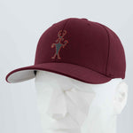 Moab Man Petroglyph (Silicone) - Flexfit® Premium Wool Blend Cap Color: Maroon - Eternal Glyph LLC
