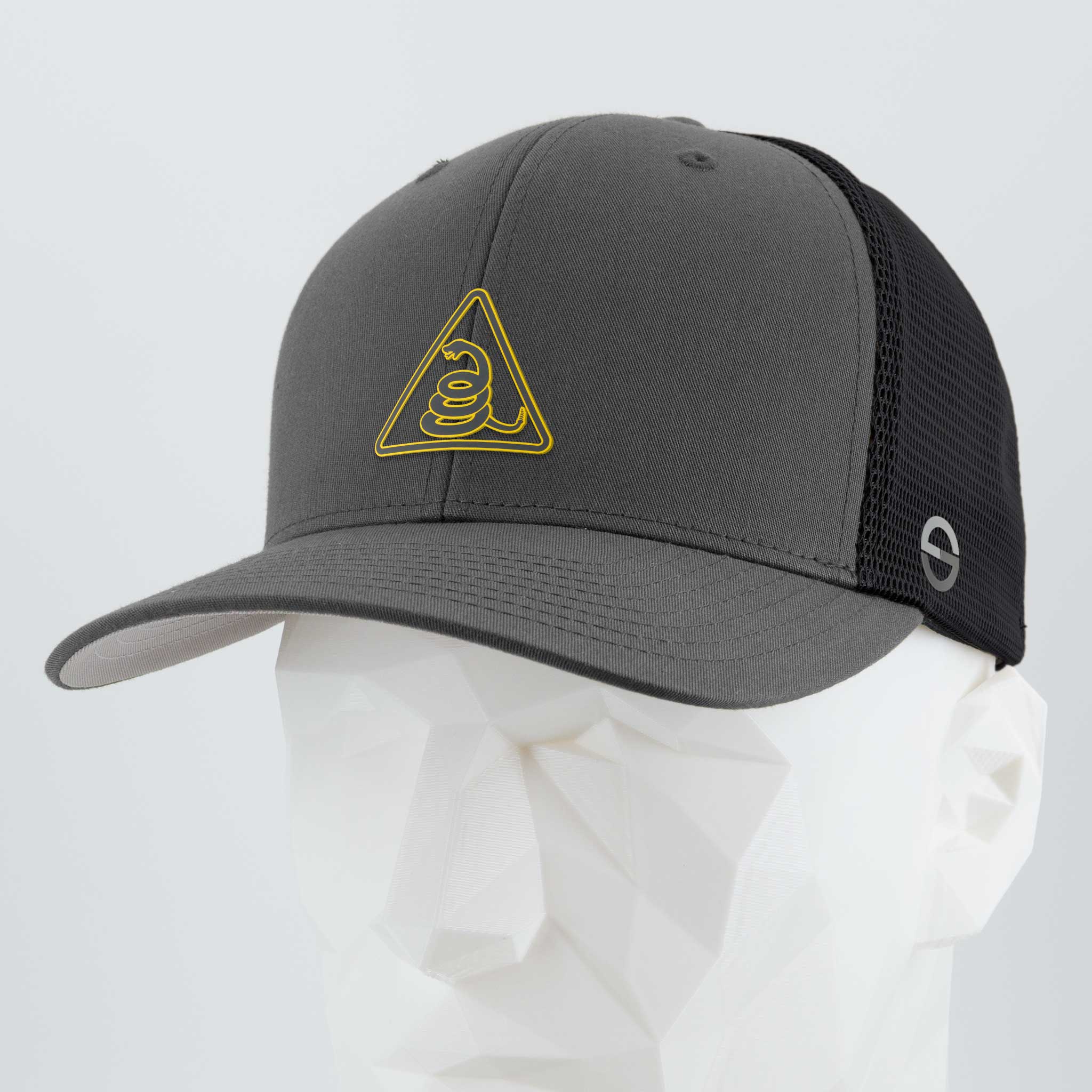 Rattlesnake Warning Sign (Silicone) - Flexfit® Mesh Trucker Cap