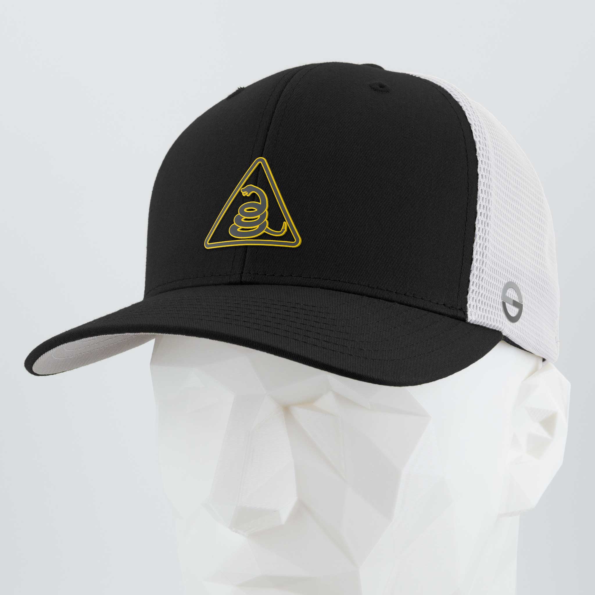 Rattlesnake Warning Sign (Silicone) - Flexfit® Mesh Trucker Cap