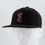 Moab Shaman Petroglyph (Silicone) - Flexfit® Premium Fitted Cap Color: Black - Eternal Glyph LLC