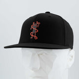 Moab Shaman Petroglyph (Silicone) - Flexfit® Premium Fitted Cap Color: Black - Eternal Glyph LLC