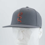 Moab Shaman Petroglyph (Silicone) - Flexfit® Premium Fitted Cap Color: Dark Gray - Eternal Glyph LLC
