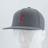 Moab Shaman Petroglyph (Silicone) - Flexfit® Premium Fitted Cap Color: Dark Gray - Eternal Glyph LLC