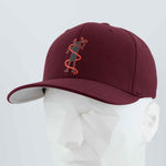 Moab Shaman Petroglyph (Silicone) - Flexfit® Premium Wool Blend Cap Color: Maroon - Eternal Glyph LLC