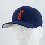 Moab Shaman Petroglyph (Silicone) - Flexfit® Premium Wool Blend Cap Color: Navy - Eternal Glyph LLC