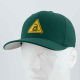 Rattlesnake Warning Sign (Silicone) - Flexfit® Premium Wool Blend Cap Color: Spruce - Eternal Glyph LLC