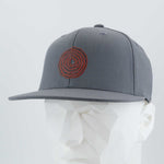 Moab Spiral Petroglyph (Silicone) - Flexfit® Premium Fitted Cap Color: Dark Gray - Eternal Glyph LLC