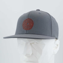 Moab Spiral Petroglyph (Silicone) - Flexfit® Premium Fitted Cap Color: Dark Gray - Eternal Glyph LLC