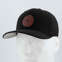 Moab Spiral Petroglyph (Silicone) - Flexfit® Premium Wool Blend Cap Color: Black - Eternal Glyph LLC
