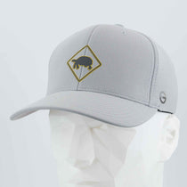 Tortoise Crossing Sign (Silicone) - Flexfit® Cool & Dry Cap Color: Silver - Eternal Glyph LLC