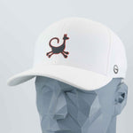 Moab Trickster Petroglyph (Silicone) - Flexfit® Cool & Dry Cap Color: White - Eternal Glyph LLC
