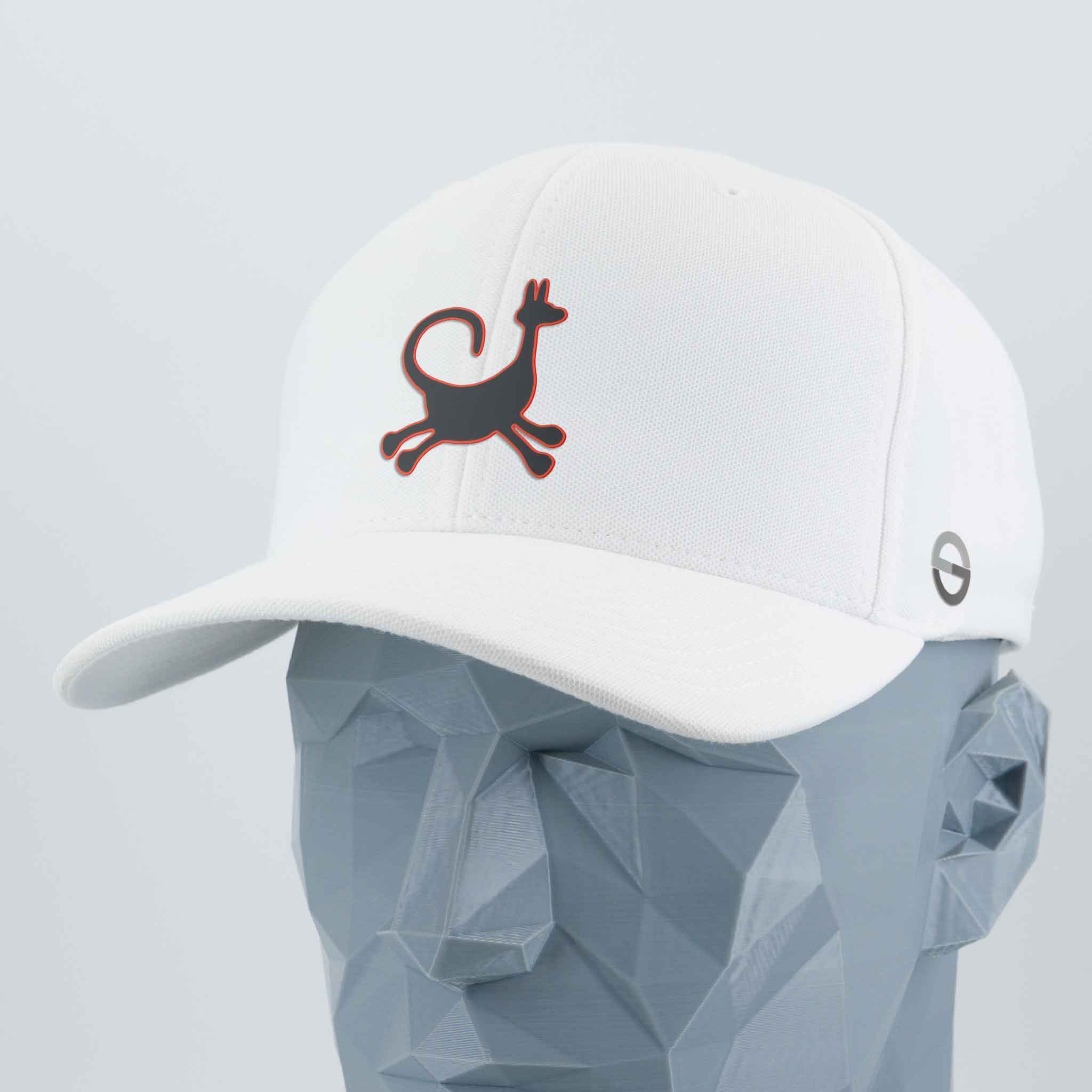 Moab Trickster Petroglyph (Silicone) - Flexfit® Cool & Dry Cap Color: White - Eternal Glyph LLC