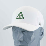 Triquetra Trinity Knot (Silicone) - Flexfit® Cool & Dry Cap Color: White - Eternal Glyph LLC