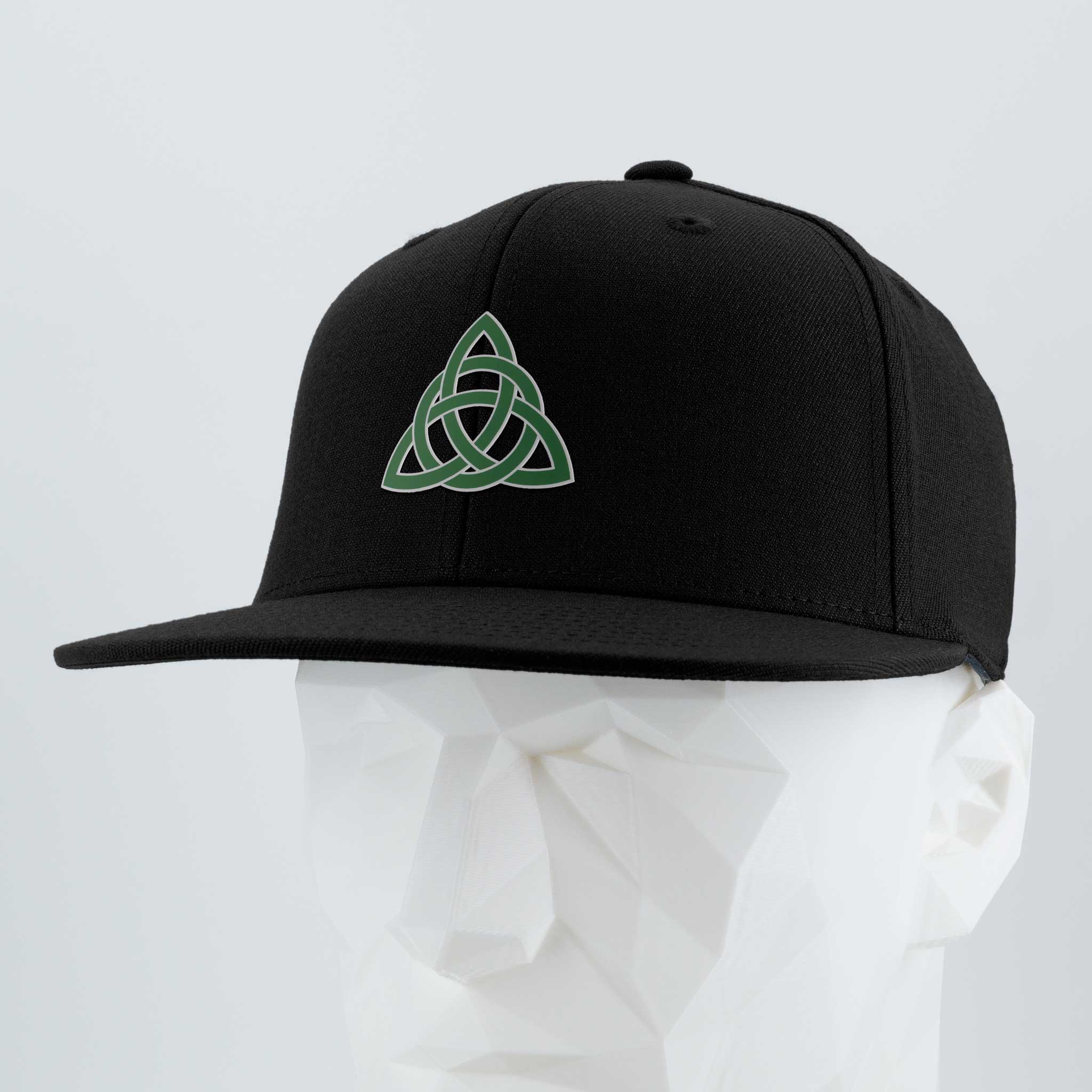 Triquetra Trinity Knot (Silicone) - Flexfit® Premium Fitted Cap Color: Black - Eternal Glyph LLC