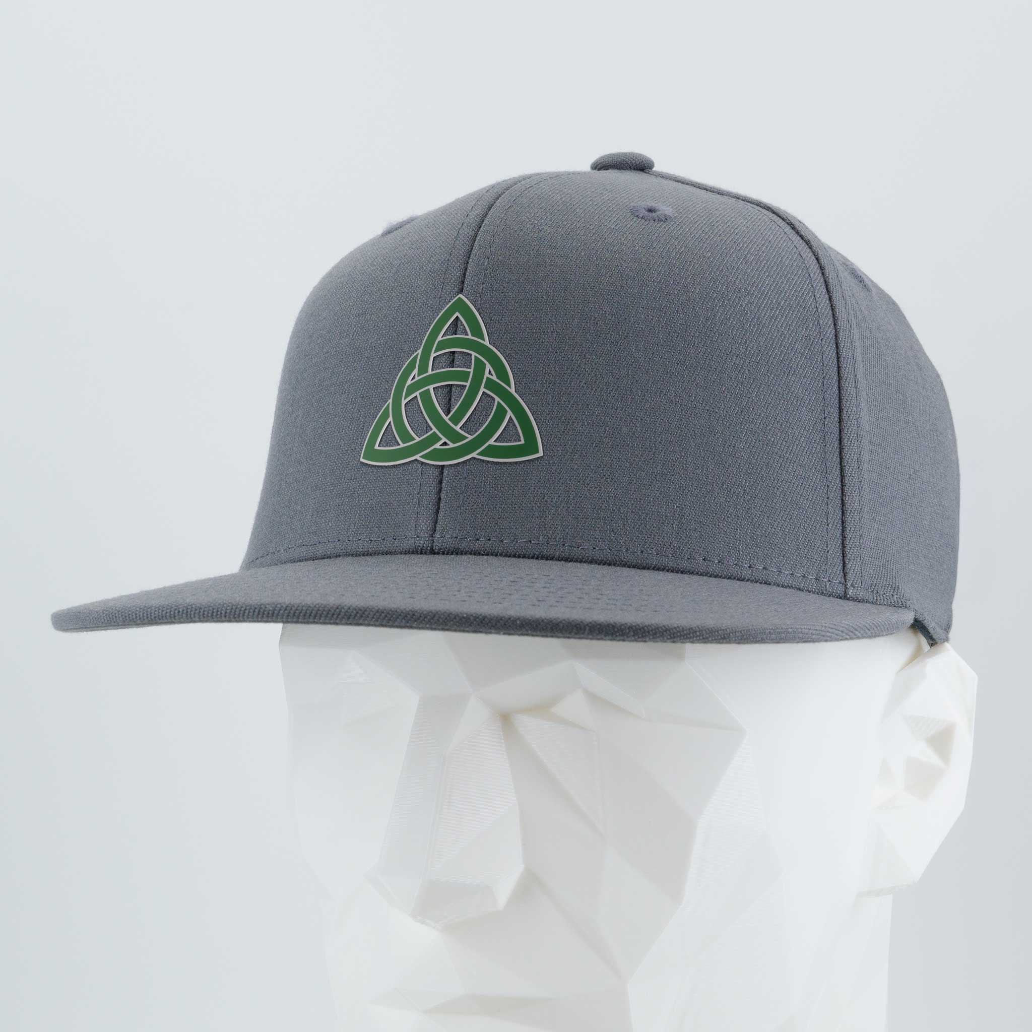 Triquetra Trinity Knot (Silicone) - Flexfit® Premium Fitted Cap Color: Dark Gray - Eternal Glyph LLC