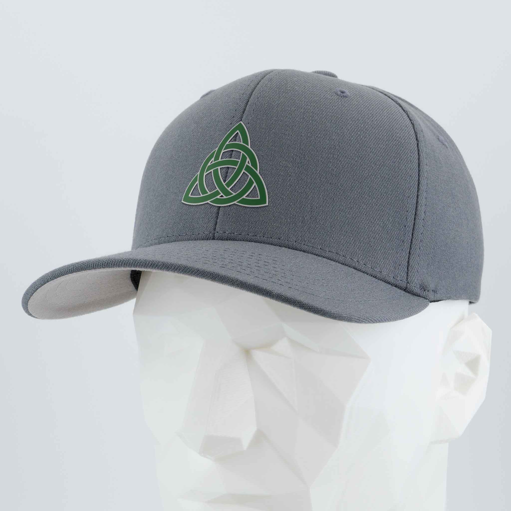 Triquetra Trinity Knot (Silicone) - Flexfit® Premium Wool Blend Cap Color: Dark Gray - Eternal Glyph LLC