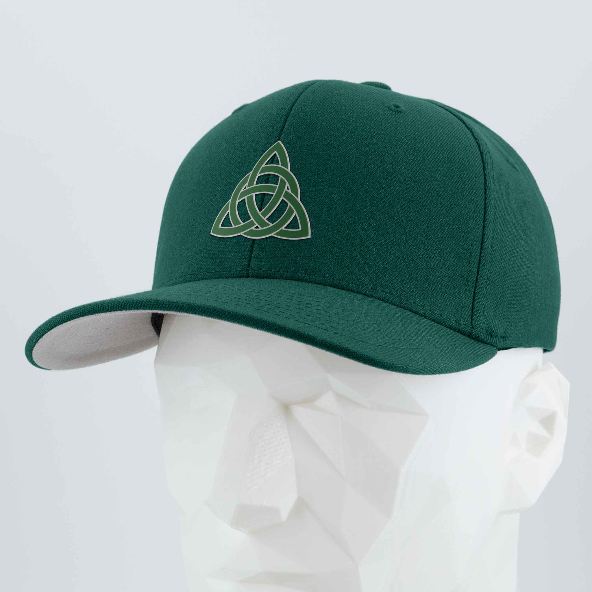 Triquetra Trinity Knot (Silicone) - Flexfit® Premium Wool Blend Cap Color: Spruce - Eternal Glyph LLC