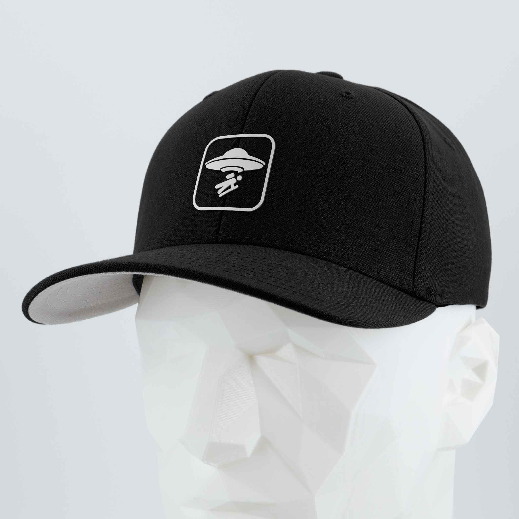 UFO Area Trail Sign (Silicone) - Flexfit® Premium Wool Blend Cap Color: Black - Eternal Glyph LLC