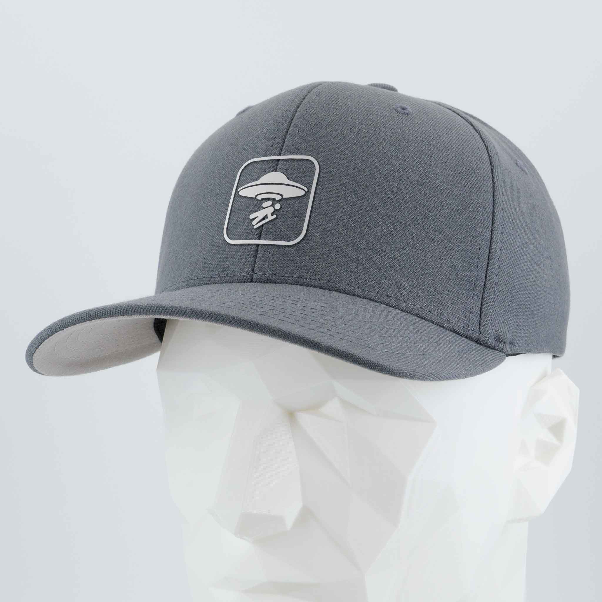 UFO Area Trail Sign (Silicone) - Flexfit® Premium Wool Blend Cap Color: Dark Gray - Eternal Glyph LLC