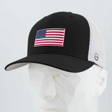 American Flag, Red White and Blue (Double Layer Silicone) - Mesh Trucker Cap