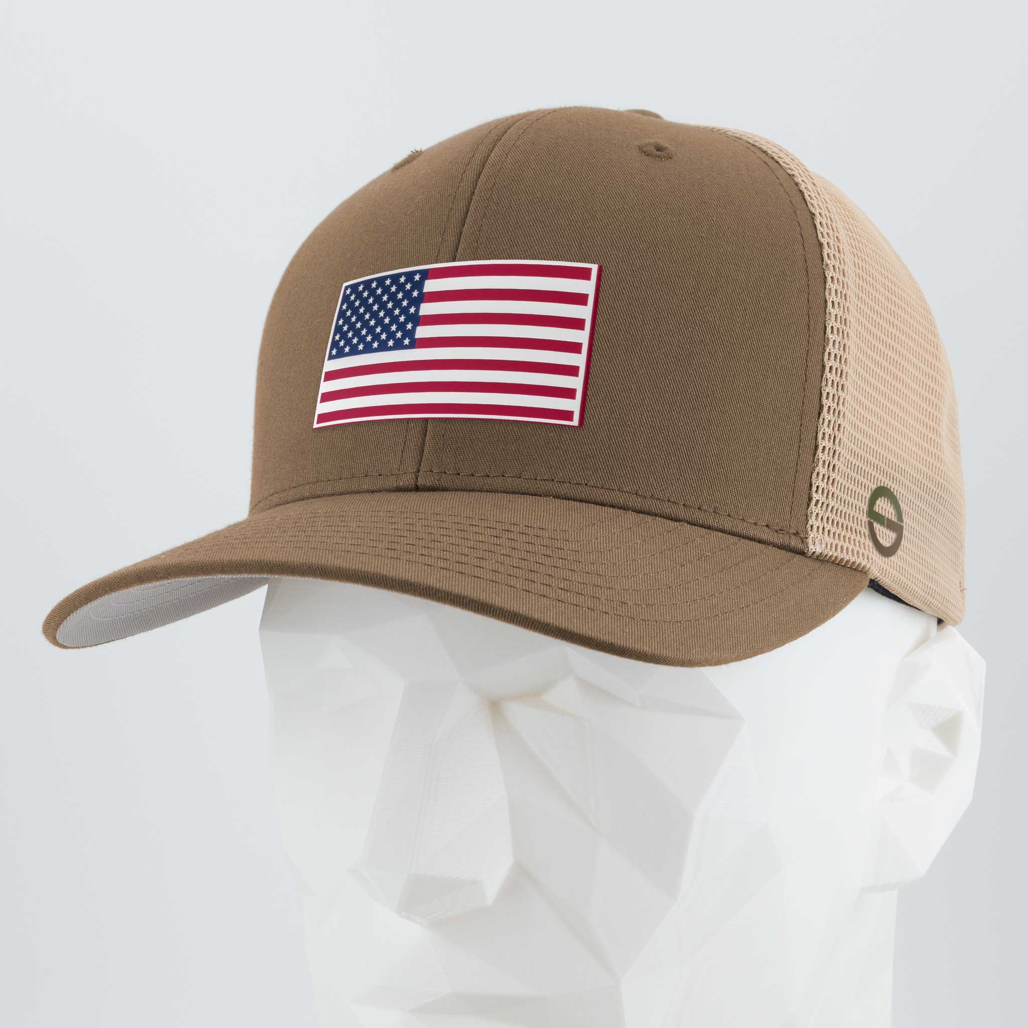 American Flag, Red White and Blue (Double Layer Silicone) - Mesh Trucker Cap