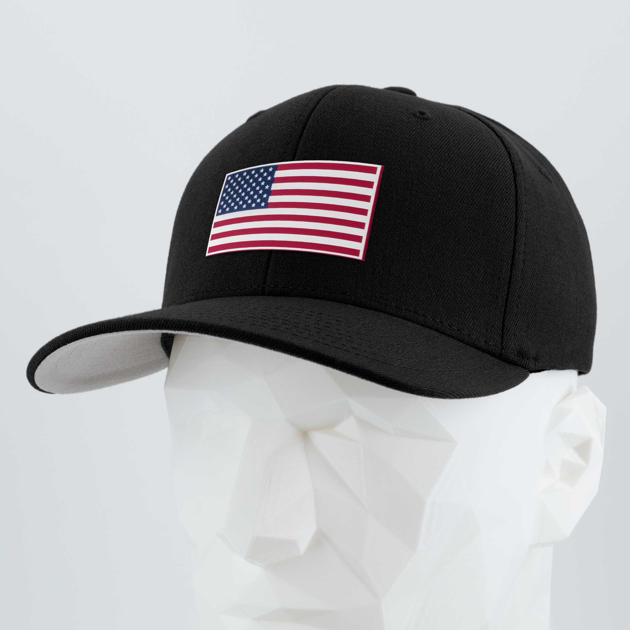 American Flag, Red White and Blue (Double Layer Silicone) - Flexfit® Premium Wool Blend Cap