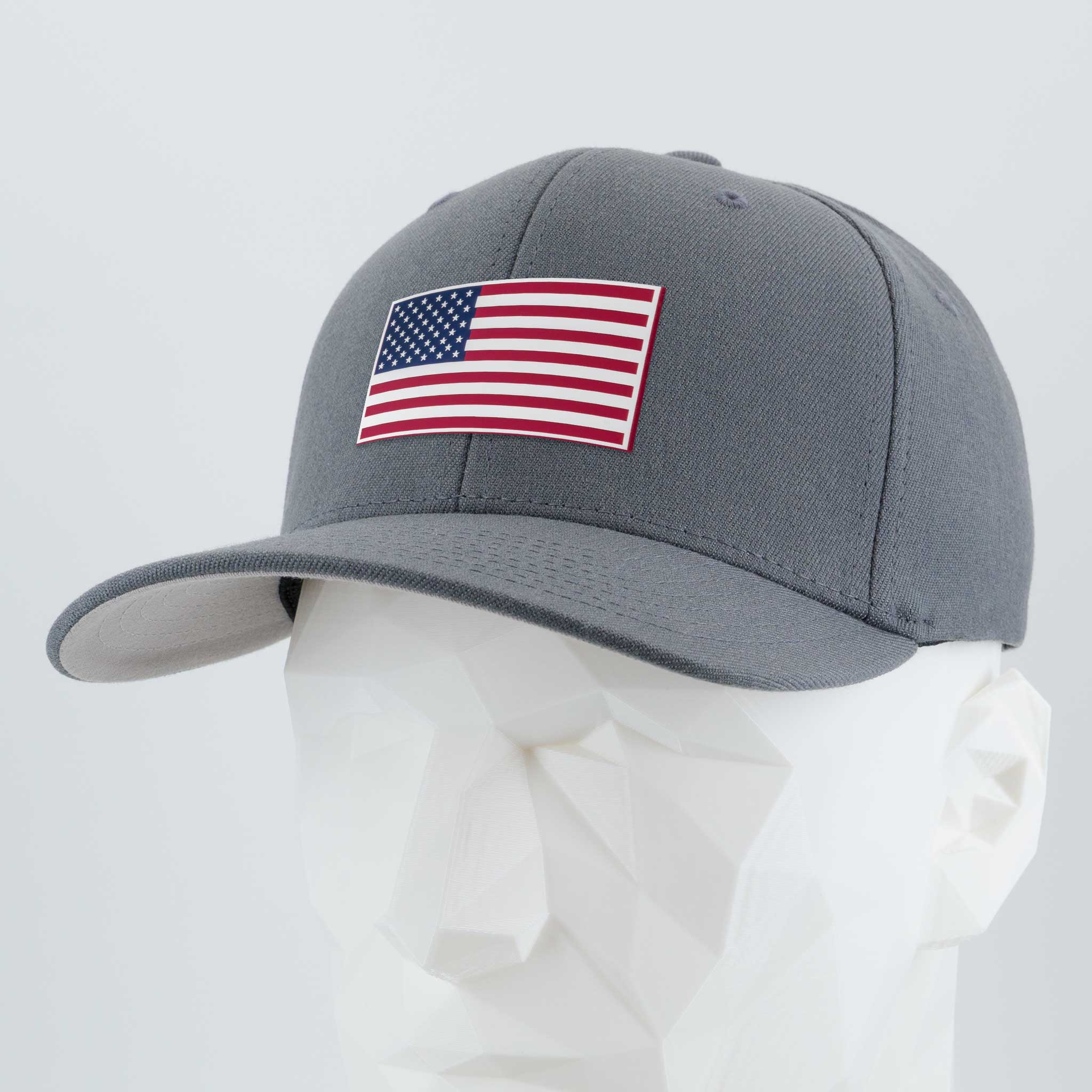 American Flag, Red White and Blue (Double Layer Silicone) - Flexfit® Premium Wool Blend Cap