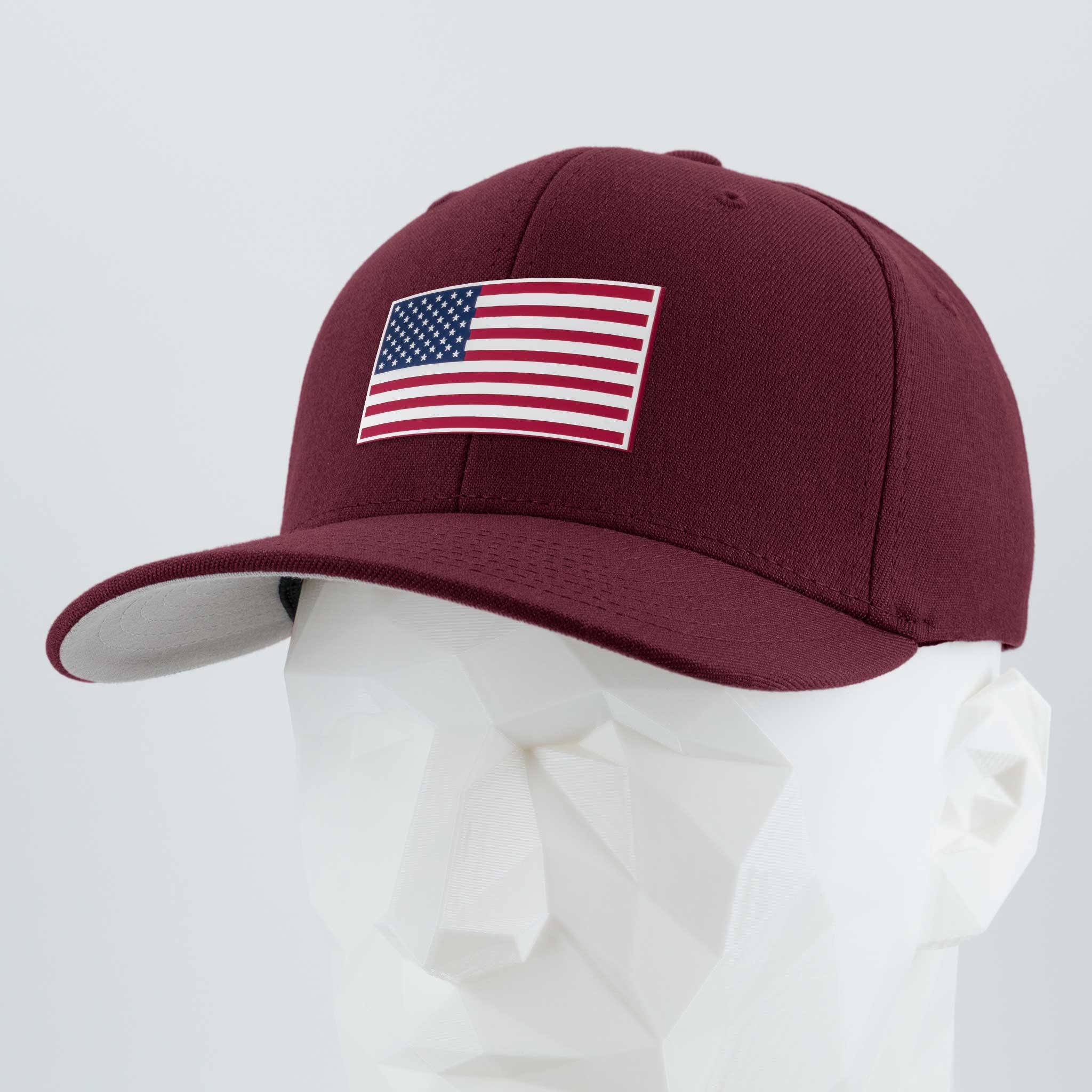 American Flag, Red White and Blue (Double Layer Silicone) - Flexfit® Premium Wool Blend Cap