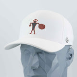 Spiral Warrior Petroglyph (Silicone) - Flexfit® Cool & Dry Cap Color: White - Eternal Glyph LLC